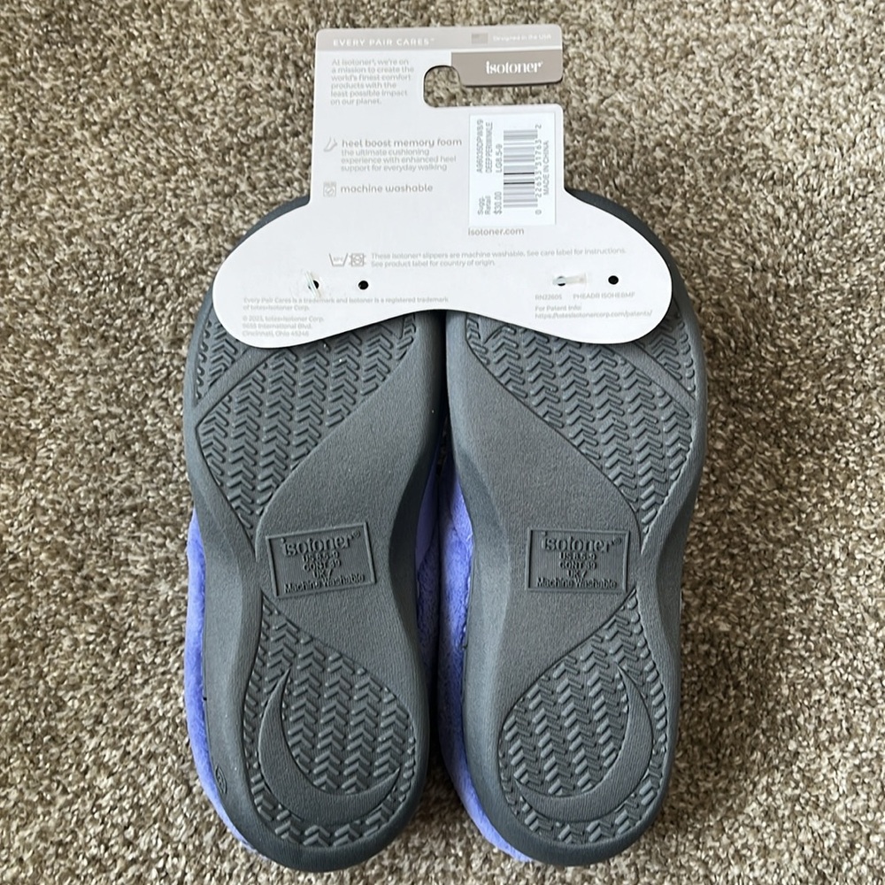 Isotoner Women’s Periwinkle Memory Foam Slippers - LG (8.5-9) - Picture 3 of 3